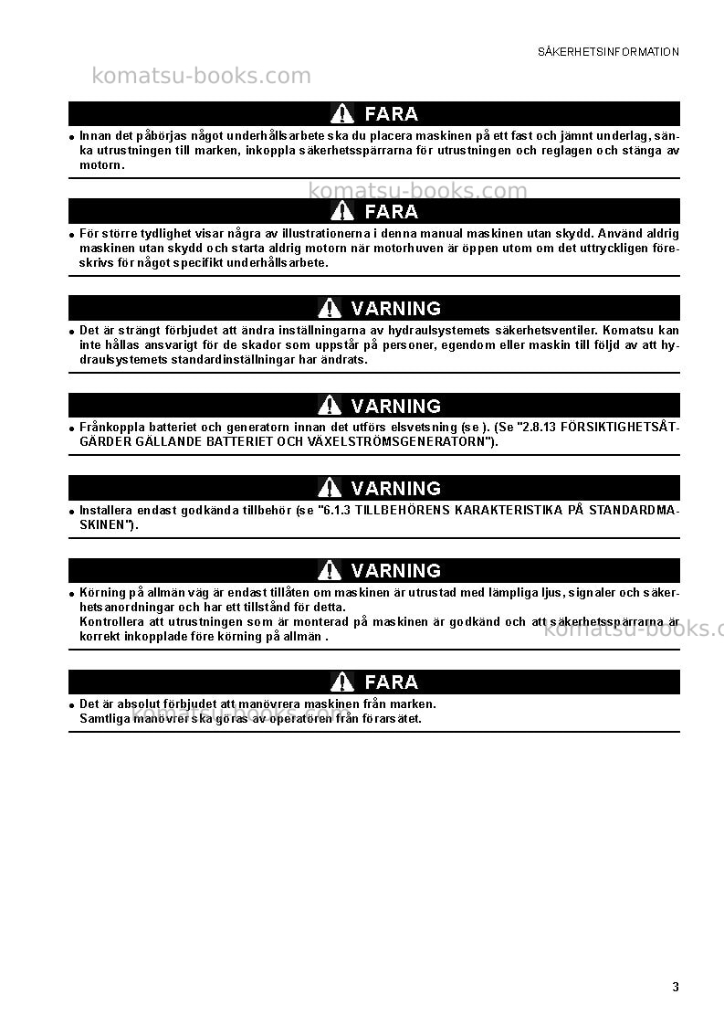 Komatsu ck25-1ita Operation manual cover Page 5 Komatsu ck25-1ita Operation manual cover Page 5