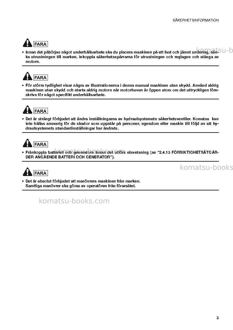 Komatsu pc09-1ita Operation manual cover Page 5 Komatsu pc09-1ita Operation manual cover Page 5
