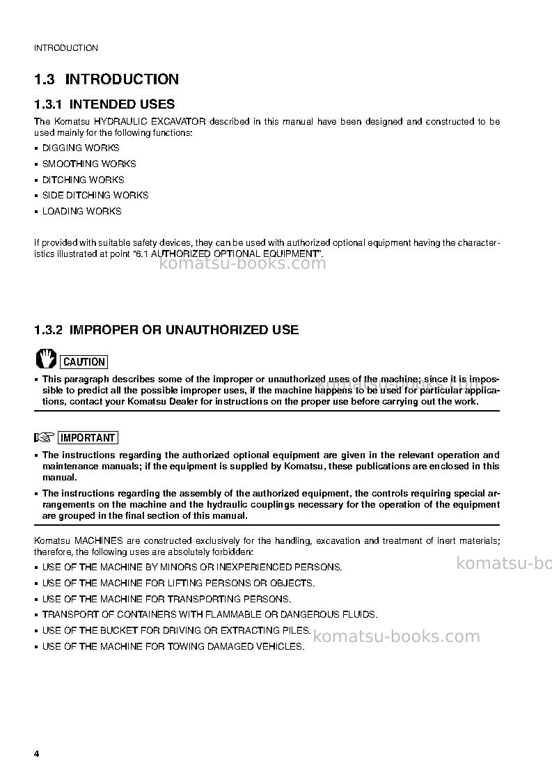 Komatsu pc75r-2ita Operation manual cover Page 5 Komatsu pc75r-2ita Operation manual cover Page 5