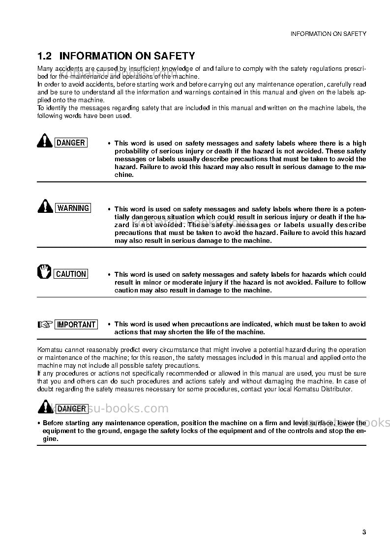 Komatsu sk815-5ita Operation manual cover Page 5 Komatsu sk815-5ita Operation manual cover Page 5