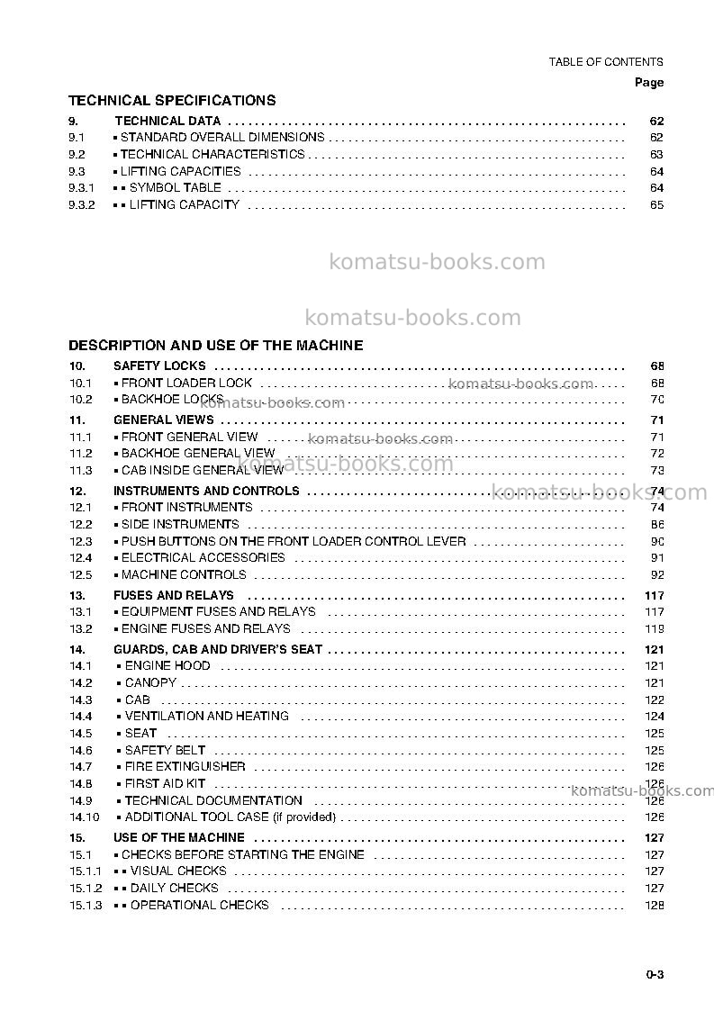 Komatsu wb150aws-2ita Operation manual cover Page 5 Komatsu wb150aws-2ita Operation manual cover Page 5