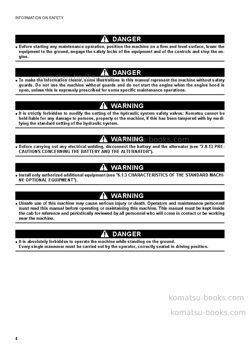 Komatsu sk1020-5ita Operation manual cover Page 5 Komatsu sk1020-5ita Operation manual cover Page 5