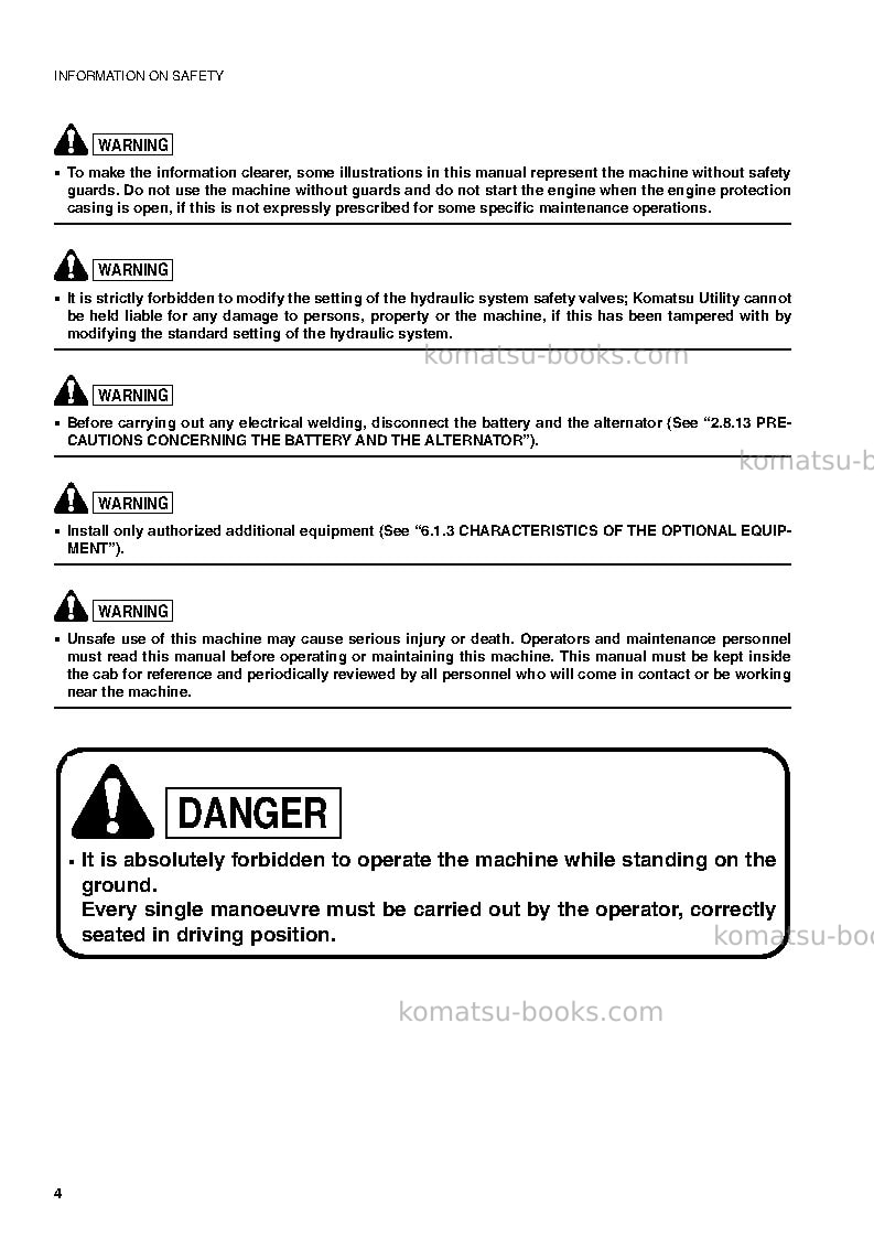 Komatsu sk815-5ita-turbo Operation manual cover Page 5