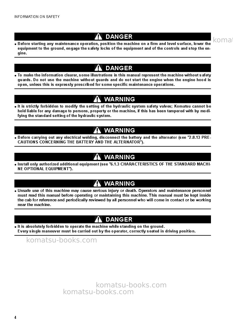 Komatsu sk1020-5ita-turbo Operation manual cover Page 5
