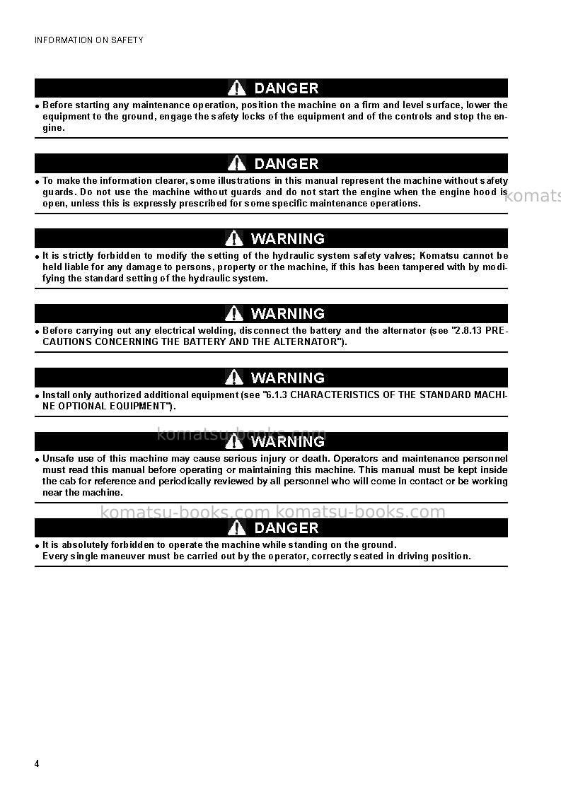 Komatsu sk1026-5ita Operation manual cover Page 5 Komatsu sk1026-5ita Operation manual cover Page 5