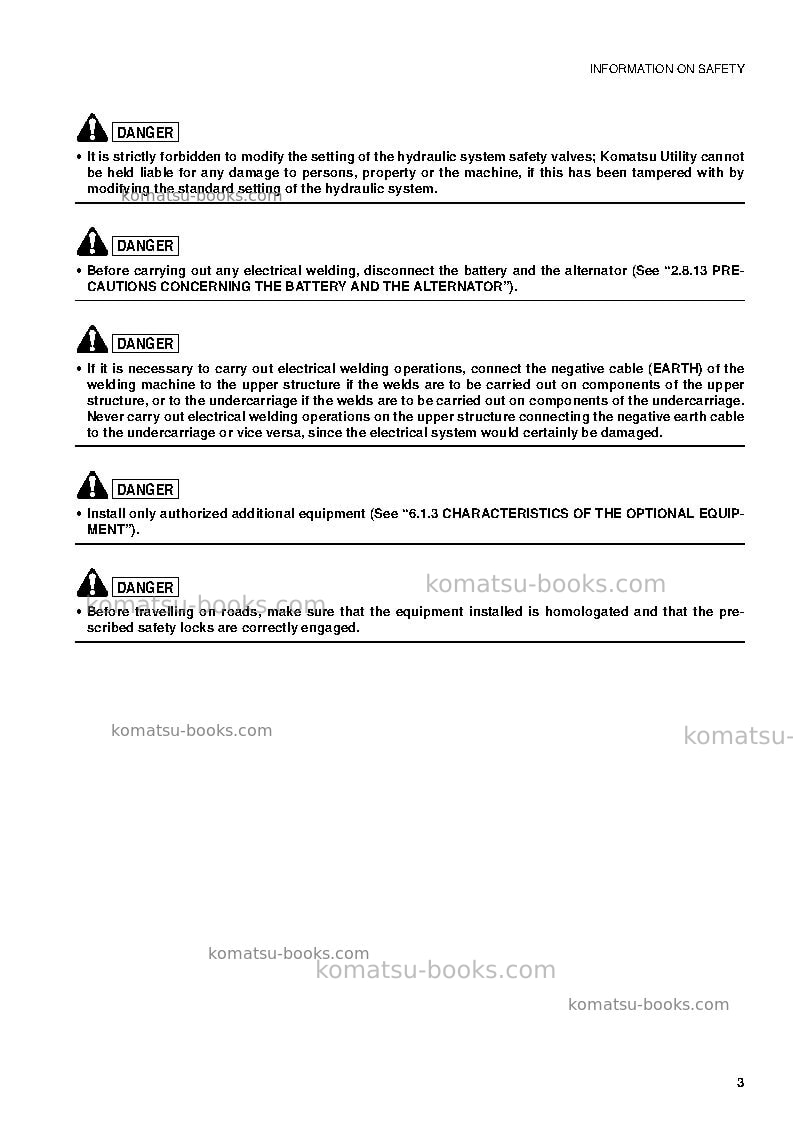 Komatsu pw110r-1ita Operation manual cover Page 5