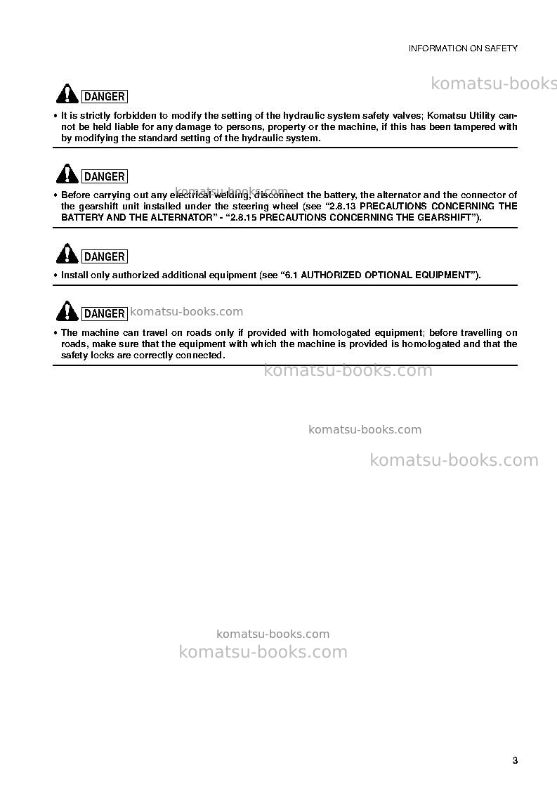 Komatsu wb97s-2ita Operation manual cover Page 5 Komatsu wb97s-2ita Operation manual cover Page 5
