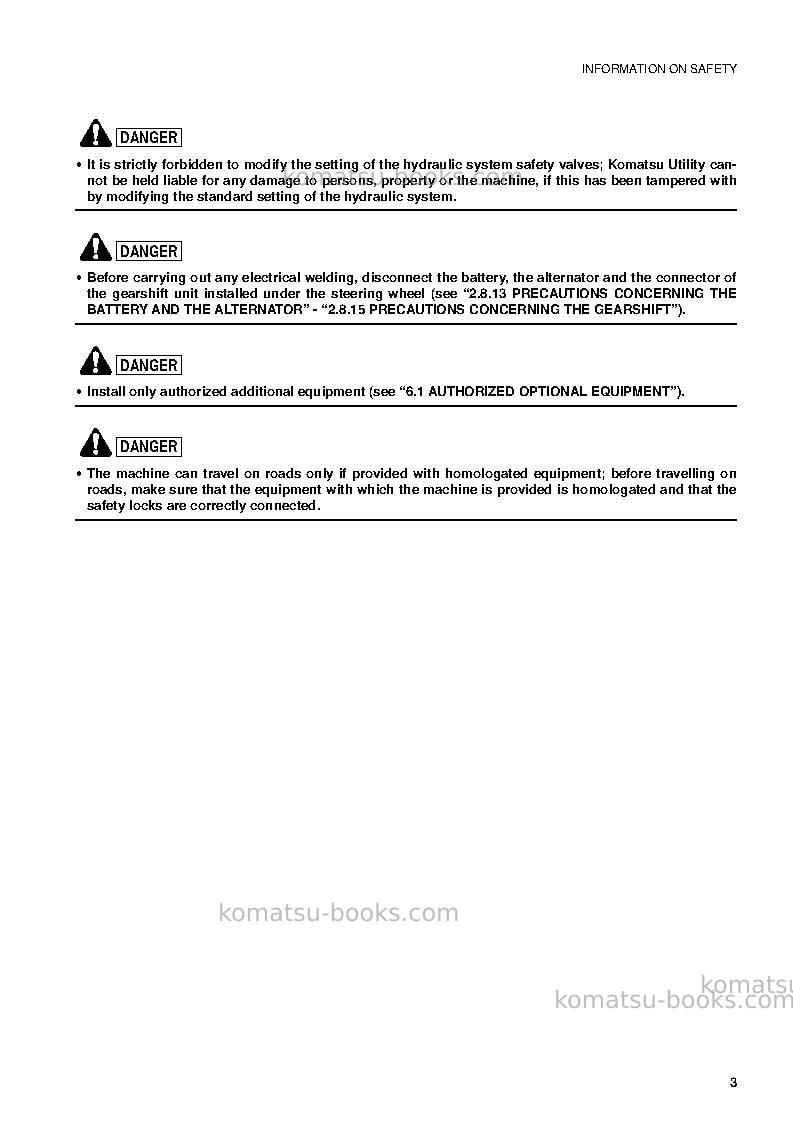 Komatsu wb97s-2ita Operation manual cover Page 5 Komatsu wb97s-2ita Operation manual cover Page 5