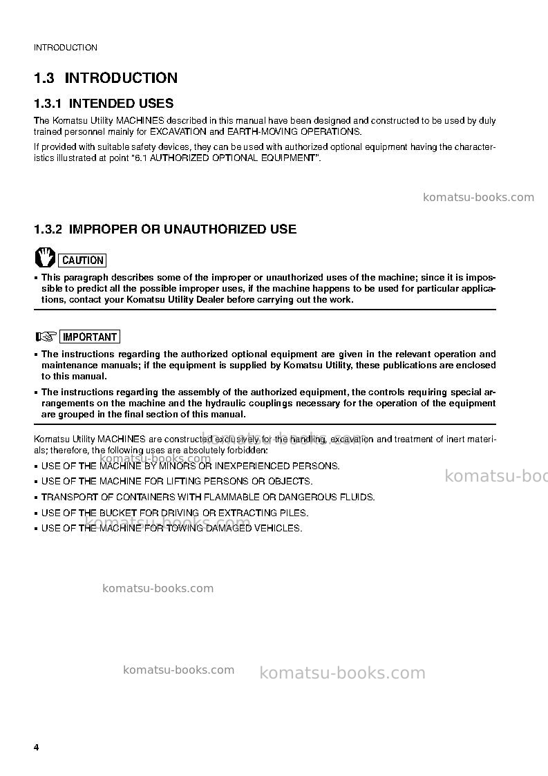 Komatsu pc75r-2ita Operation manual cover Page 5