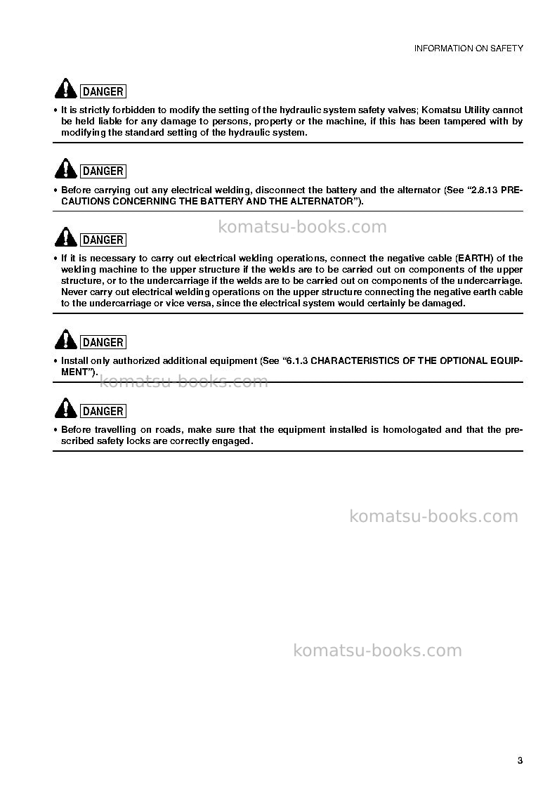 Komatsu pw75r-2ita Operation manual cover Page 5 Komatsu pw75r-2ita Operation manual cover Page 5