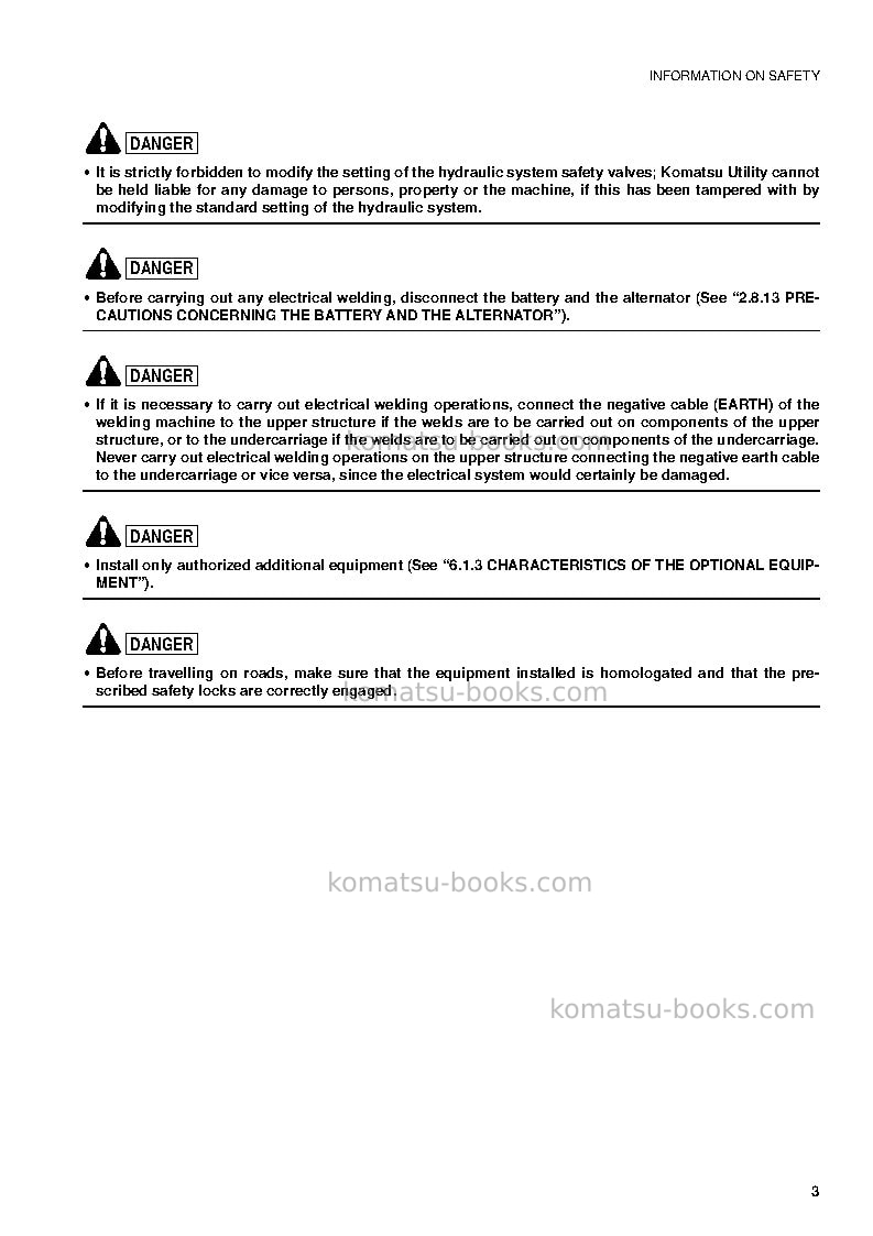 Komatsu pw75r-2ita Operation manual cover Page 5 Komatsu pw75r-2ita Operation manual cover Page 5