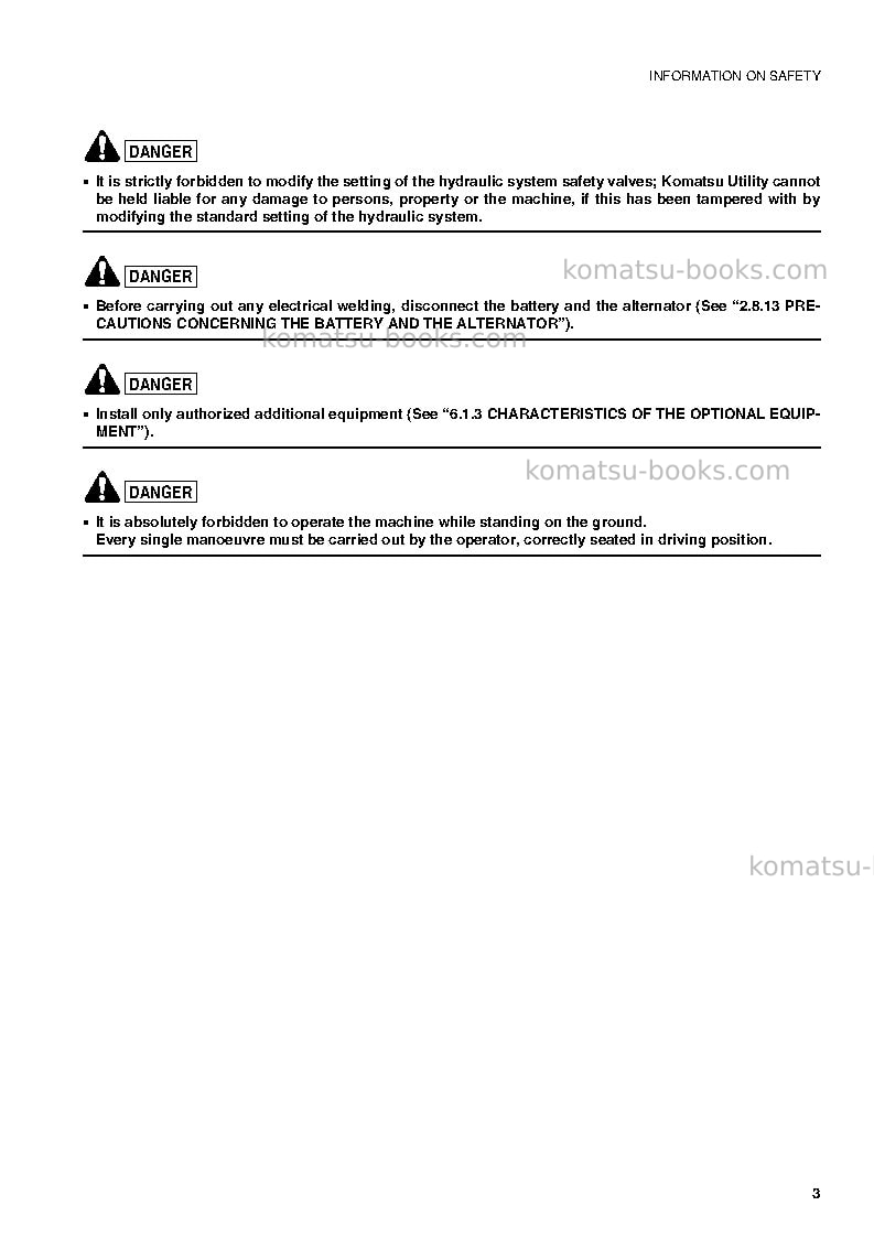 Komatsu pc95r-2ita Operation manual cover Page 5