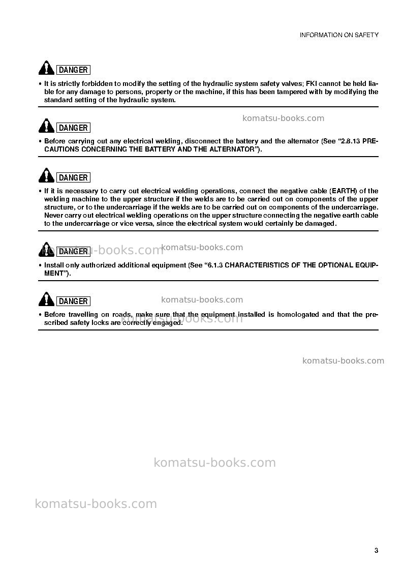 Komatsu pw95r-2ita Operation manual cover Page 5 Komatsu pw95r-2ita Operation manual cover Page 5