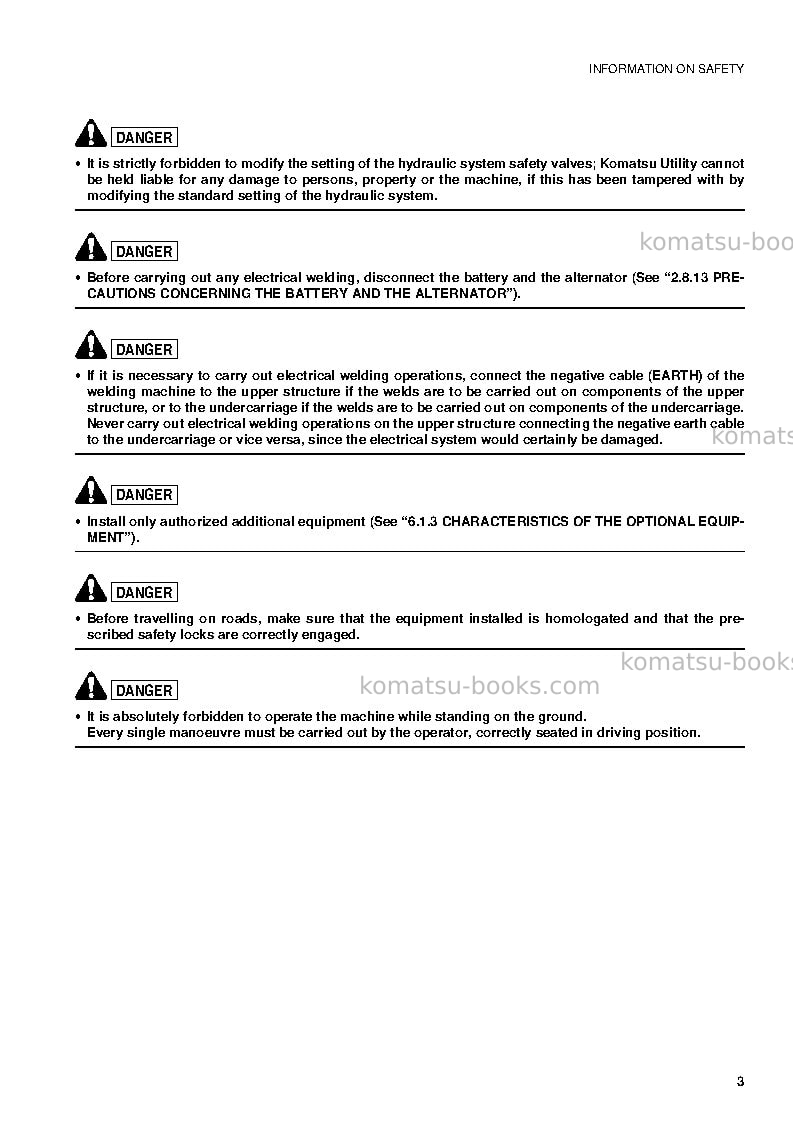 Komatsu pw95r-2ita Operation manual cover Page 5