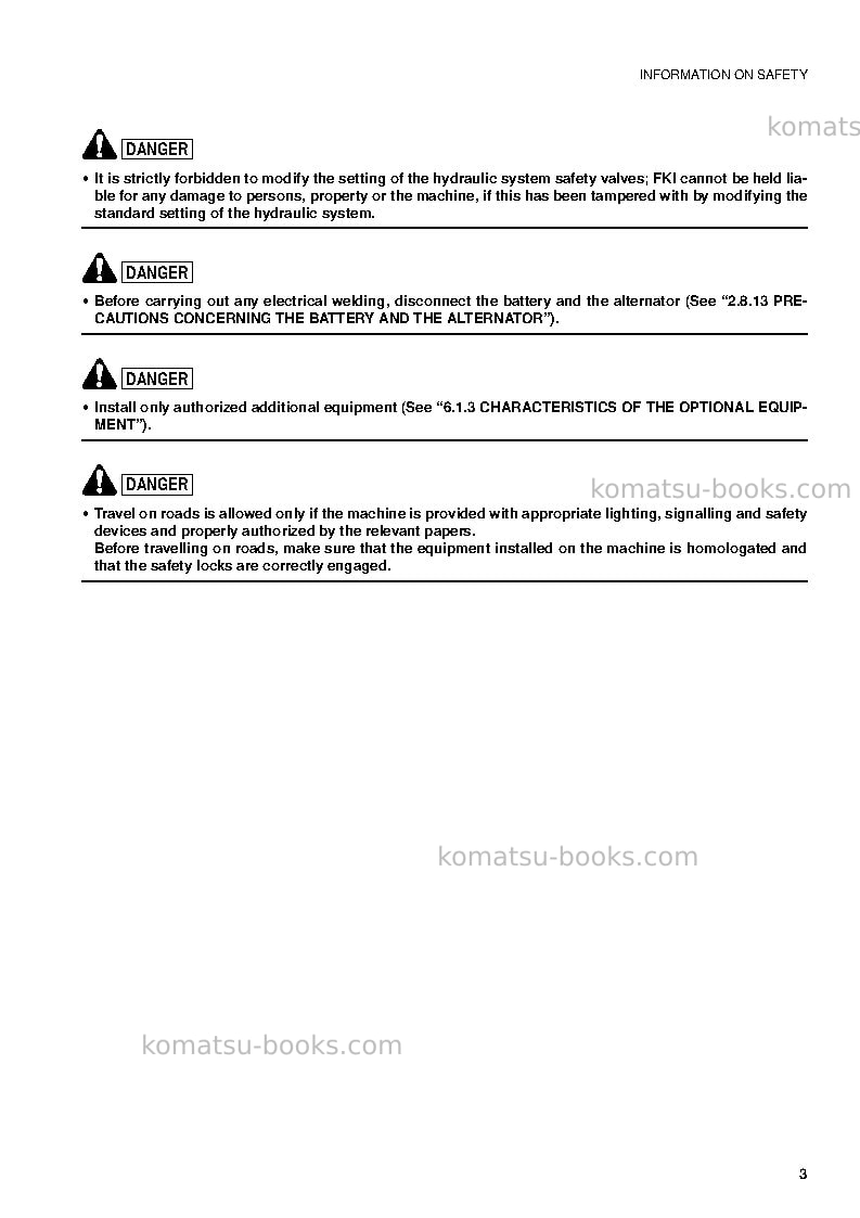 Komatsu sk04j-2ita Operation manual cover Page 5 Komatsu sk04j-2ita Operation manual cover Page 5