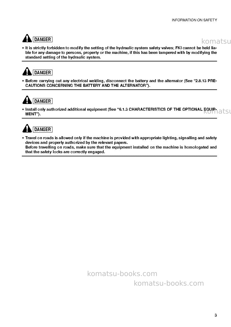 Komatsu sk07j-2ita Operation manual cover Page 5 Komatsu sk07j-2ita Operation manual cover Page 5