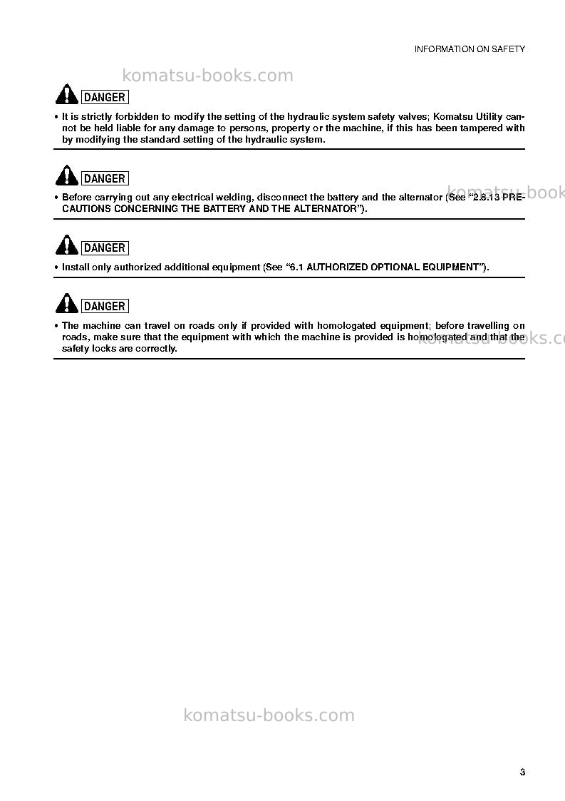 Komatsu wb93r-2ita Operation manual cover Page 5