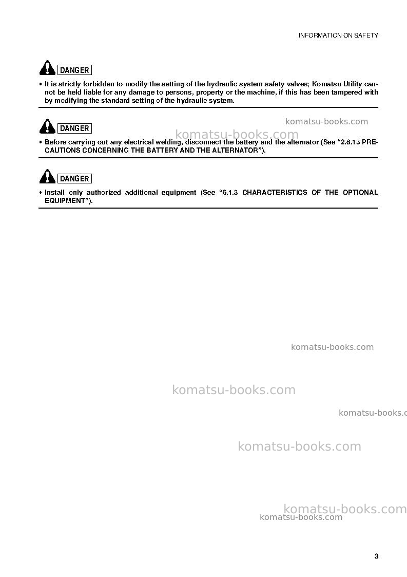 Komatsu pc12r-8ita Operation manual cover Page 5 Komatsu pc12r-8ita Operation manual cover Page 5