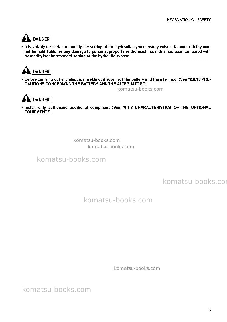 Komatsu pc12r-8ita Operation manual cover Page 5 Komatsu pc12r-8ita Operation manual cover Page 5
