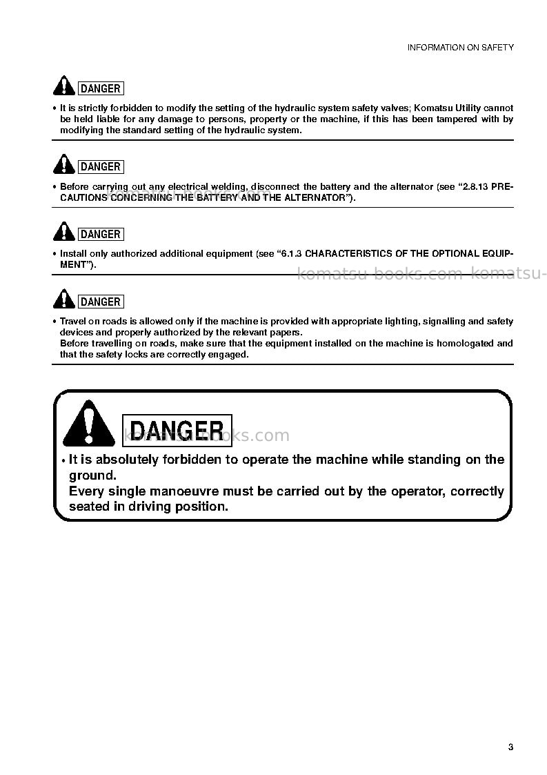 Komatsu sk714-5ita-/ Operation manual cover Page 5