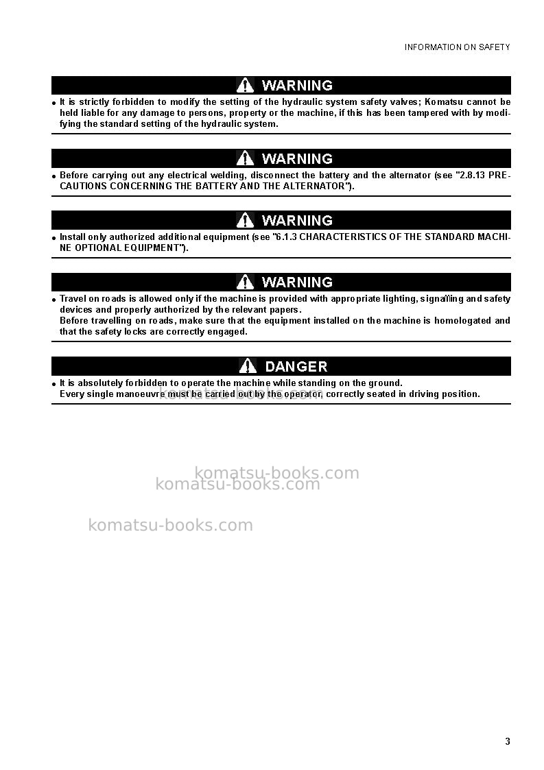 Komatsu sk714-5ita-/ Operation manual cover Page 5