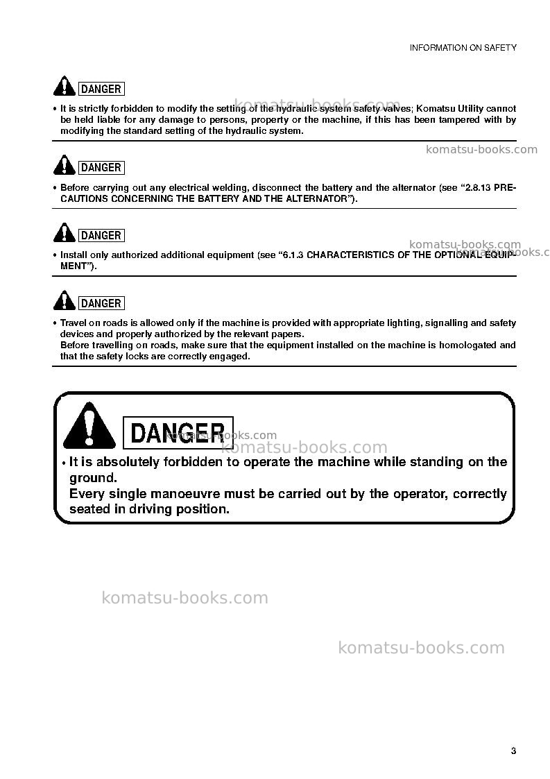 Komatsu sk815-5ita Operation manual cover Page 5 Komatsu sk815-5ita Operation manual cover Page 5