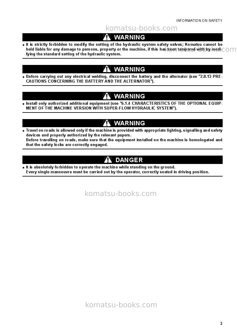 Komatsu sk815-5ita Operation manual cover Page 5