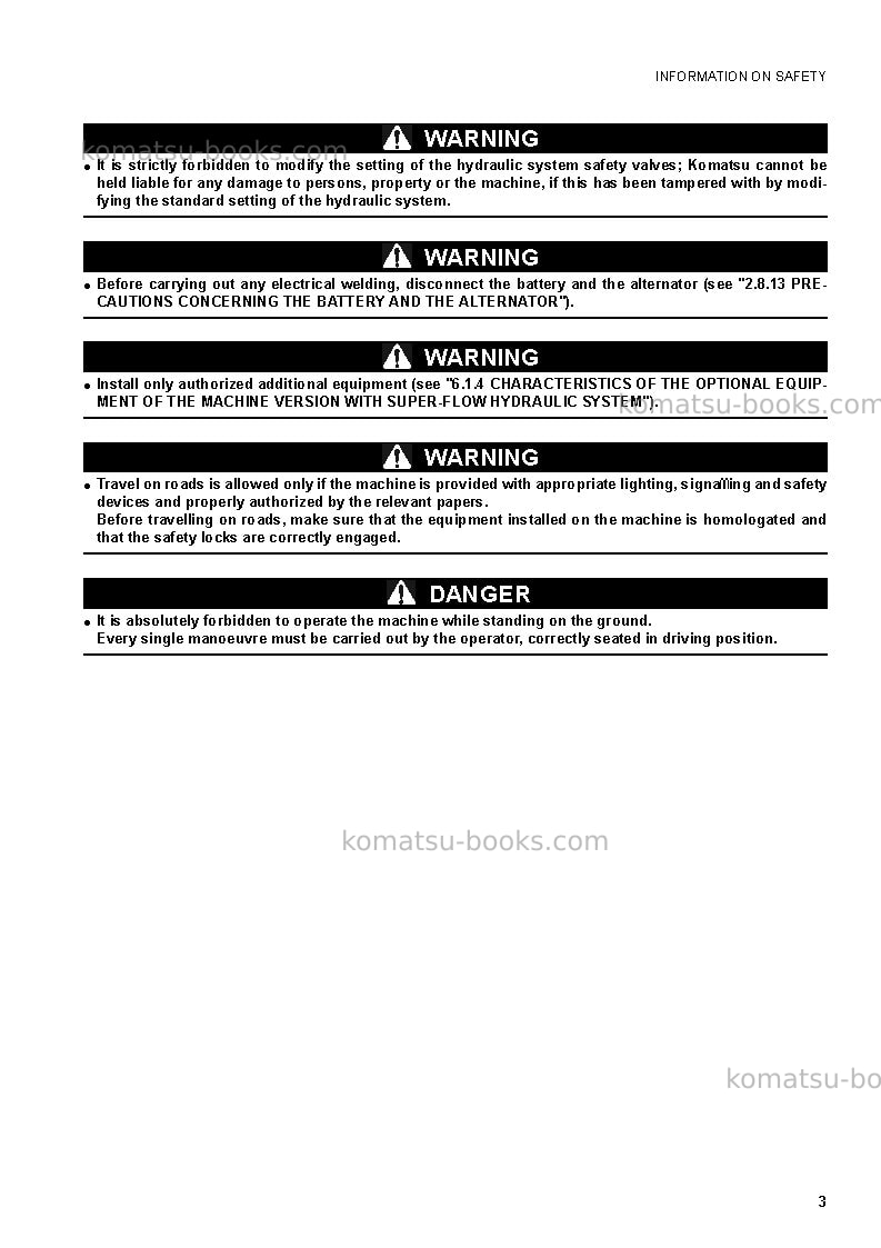 Komatsu sk815-5ita Operation manual cover Page 5 Komatsu sk815-5ita Operation manual cover Page 5