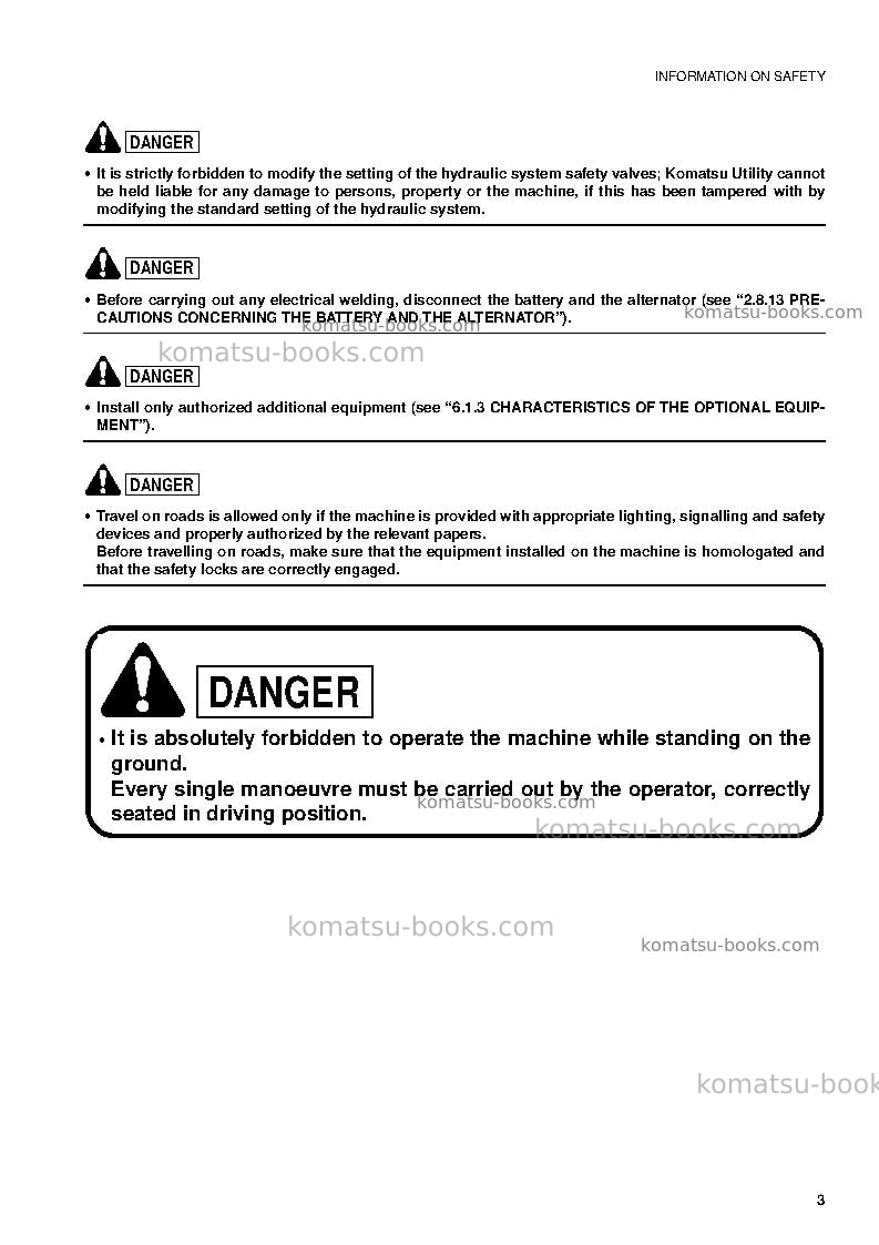 Komatsu sk818-5ita Operation manual cover Page 5