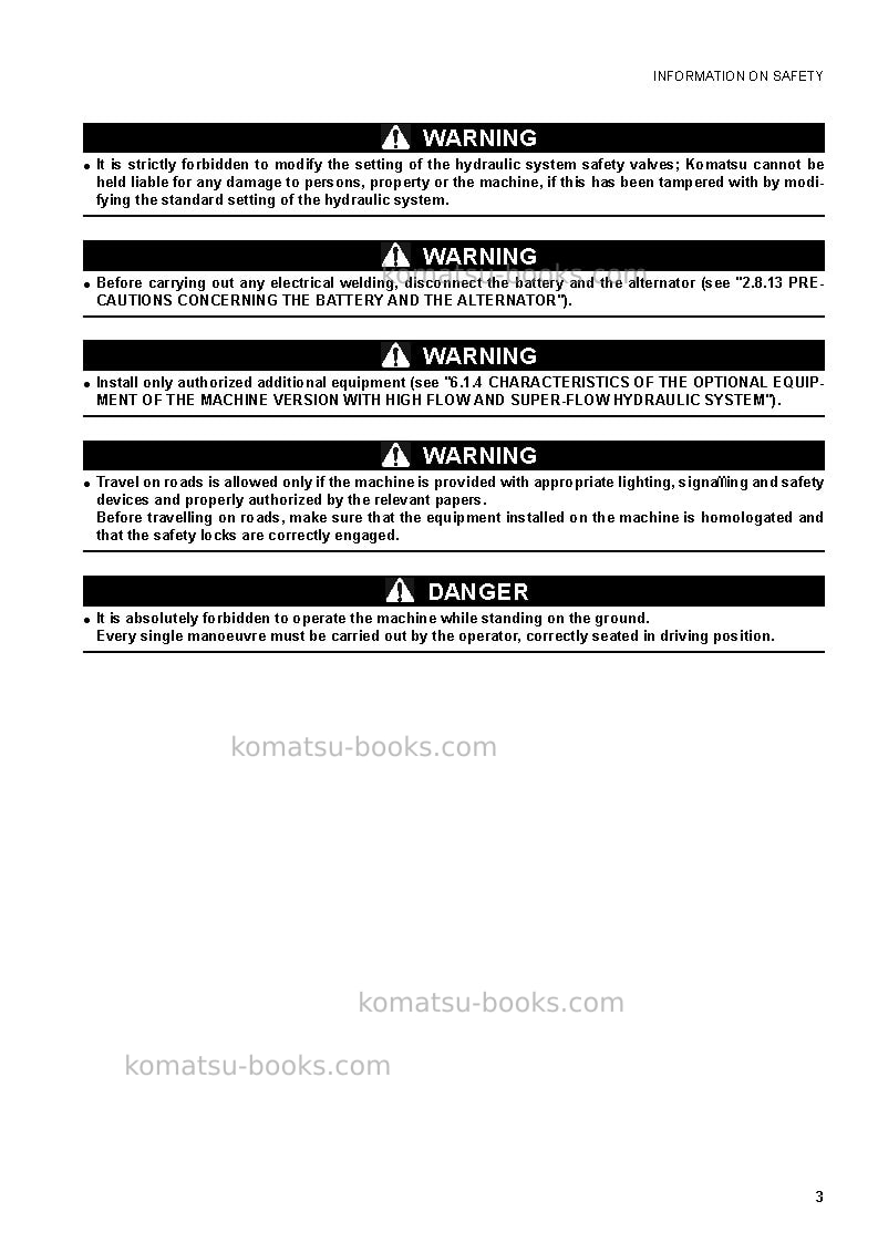 Komatsu sk1020-5ita Operation manual cover Page 5