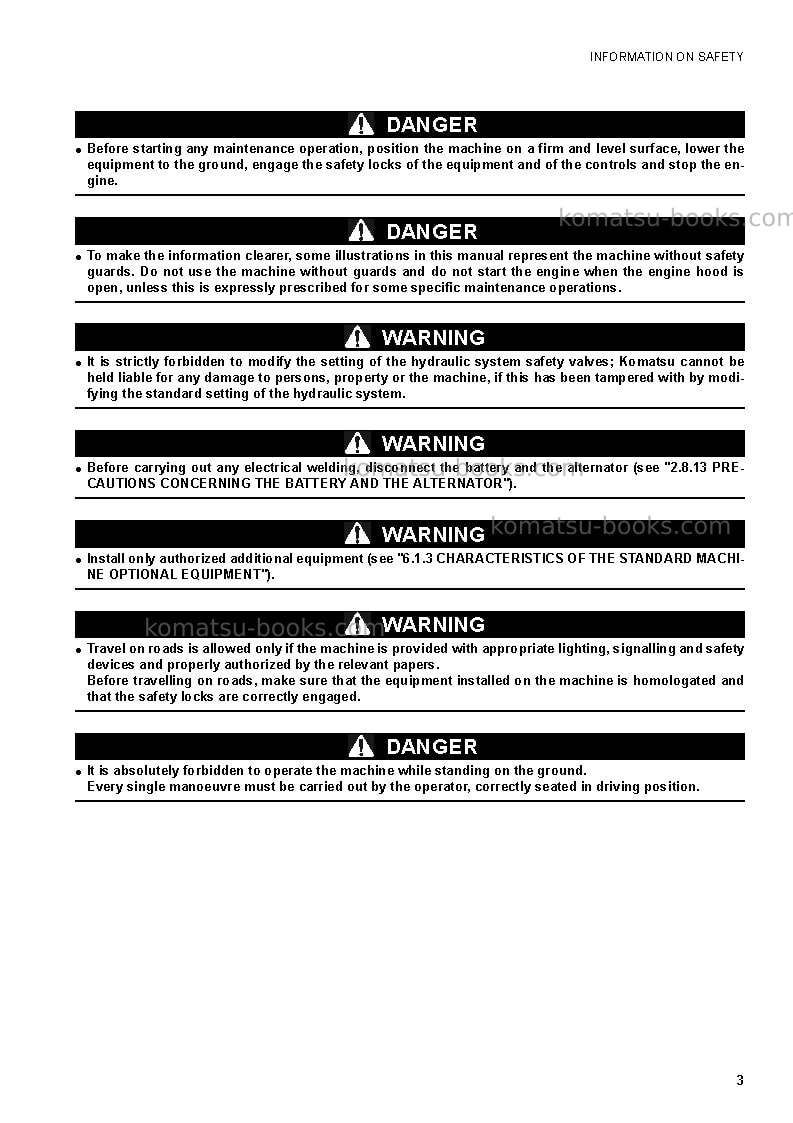 Komatsu sk1026-5ita Operation manual cover Page 5 Komatsu sk1026-5ita Operation manual cover Page 5