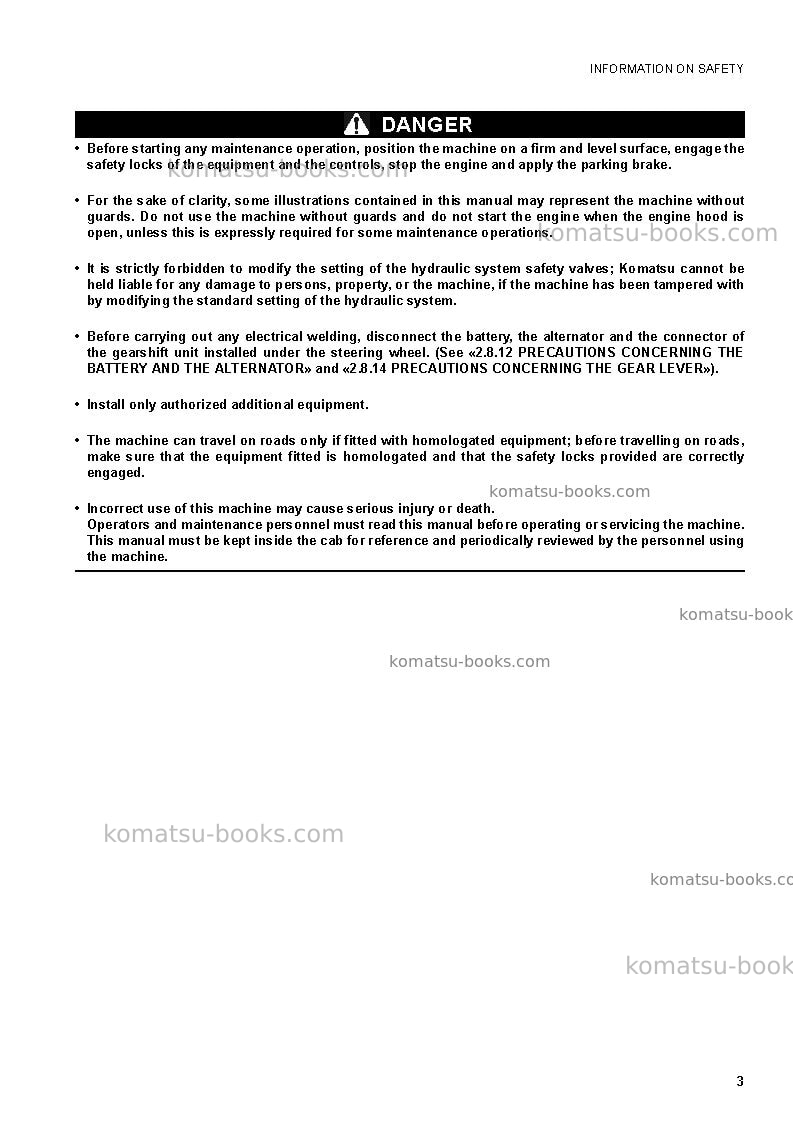 Komatsu wh716-1ita Operation manual cover Page 5 Komatsu wh716-1ita Operation manual cover Page 5