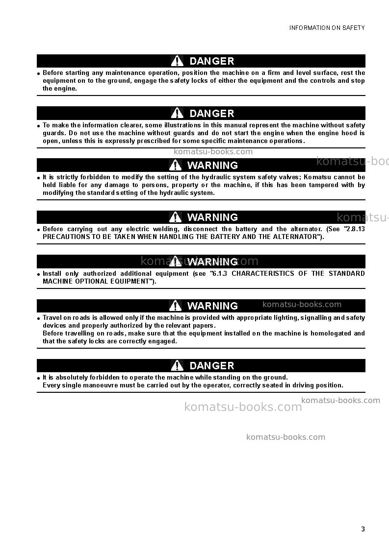 Komatsu ck20-1ita Operation manual cover Page 5 Komatsu ck20-1ita Operation manual cover Page 5