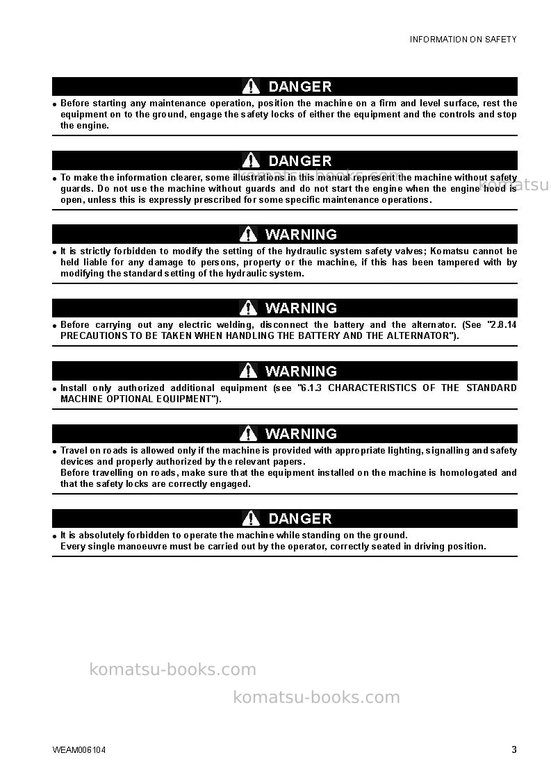Komatsu ck20-1ita Operation manual cover Page 5 Komatsu ck20-1ita Operation manual cover Page 5