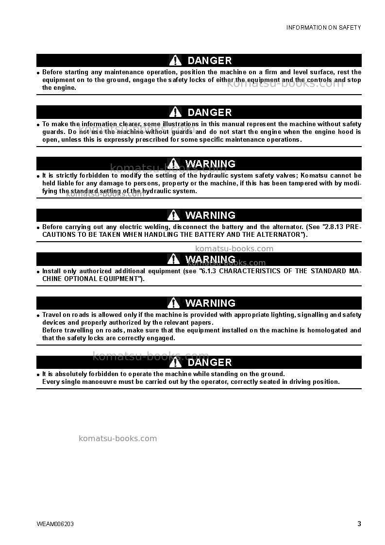 Komatsu ck30-1ita Operation manual cover Page 5