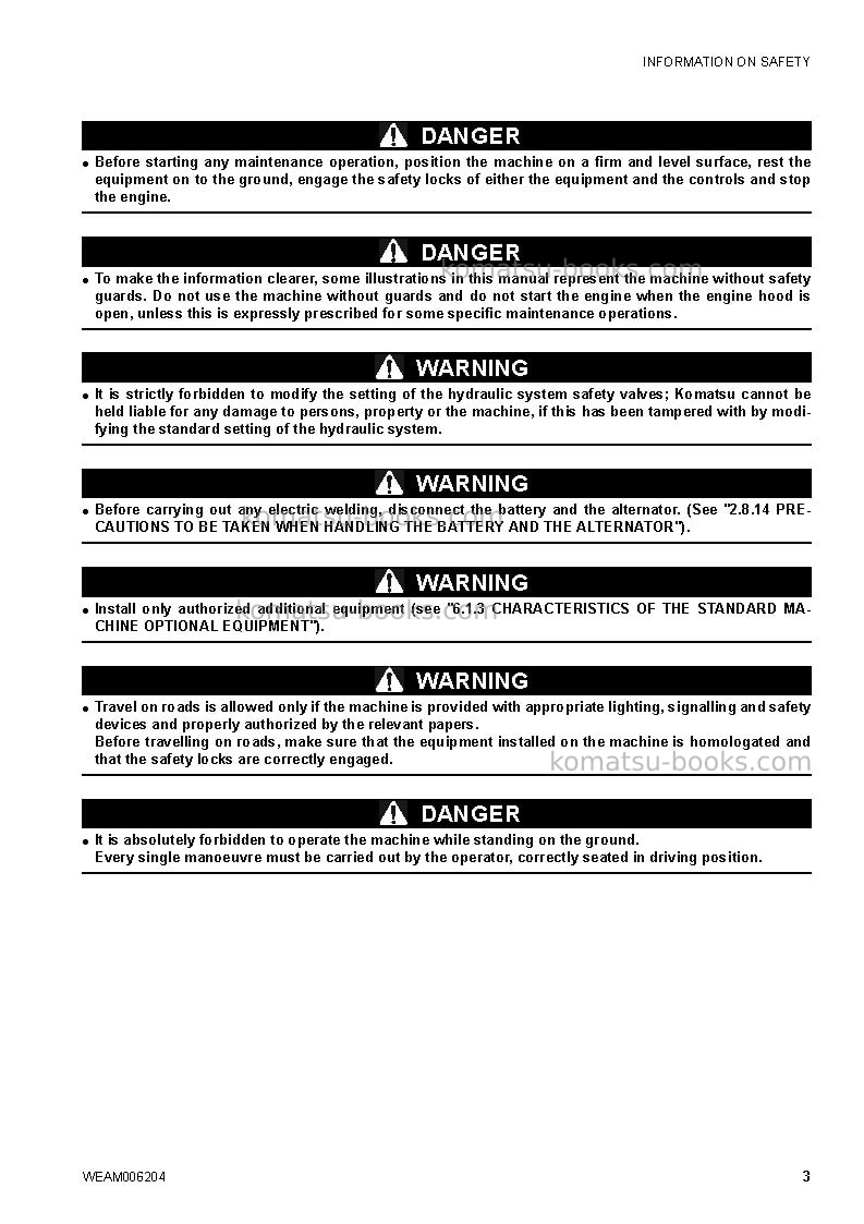 Komatsu ck30-1ita Operation manual cover Page 5