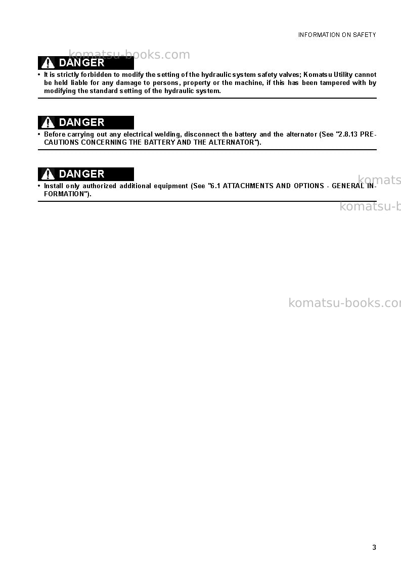 Komatsu pc30mr-2ita Operation manual cover Page 5 Komatsu pc30mr-2ita Operation manual cover Page 5