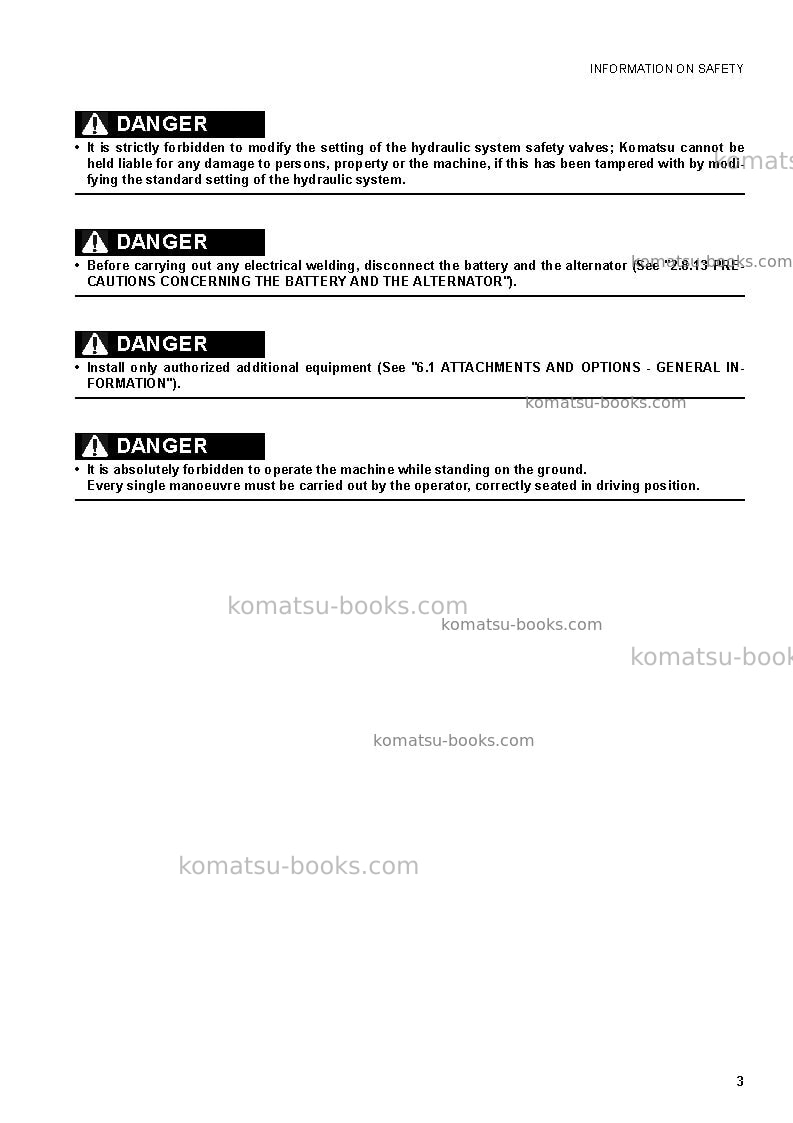 Komatsu pc30mr-2ita Operation manual cover Page 5 Komatsu pc30mr-2ita Operation manual cover Page 5