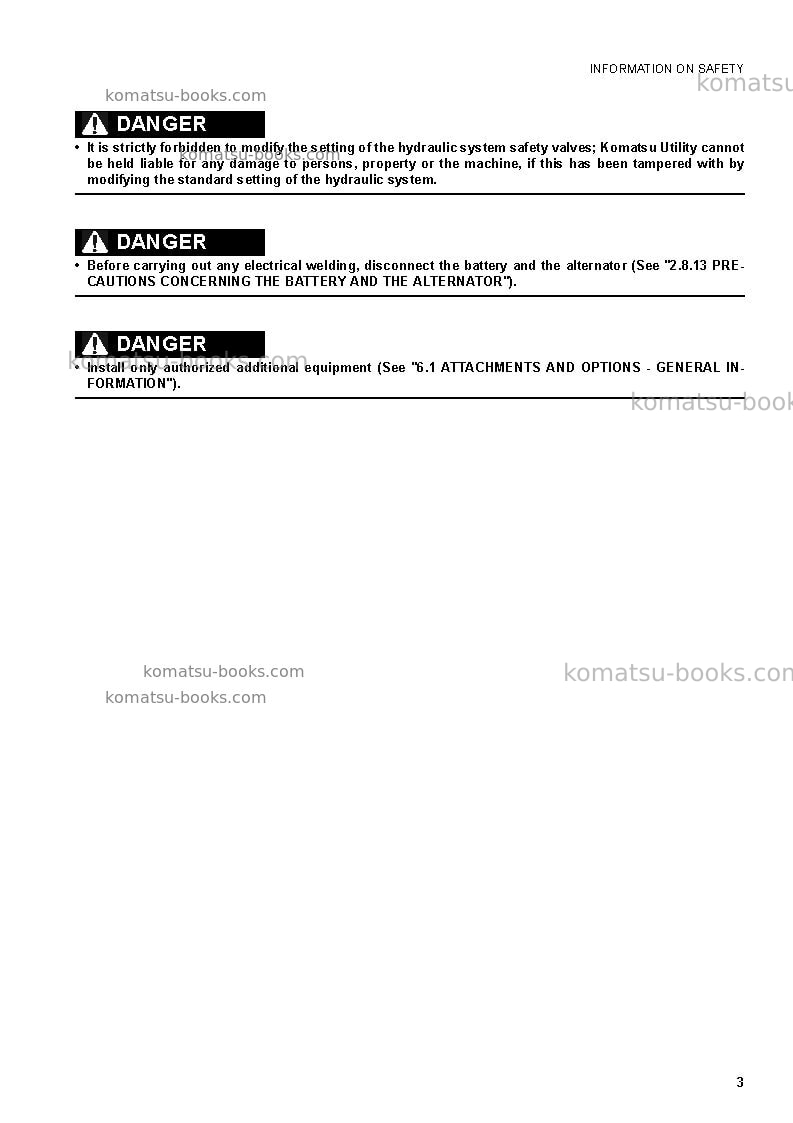 Komatsu pc50mr-2ita Operation manual cover Page 5