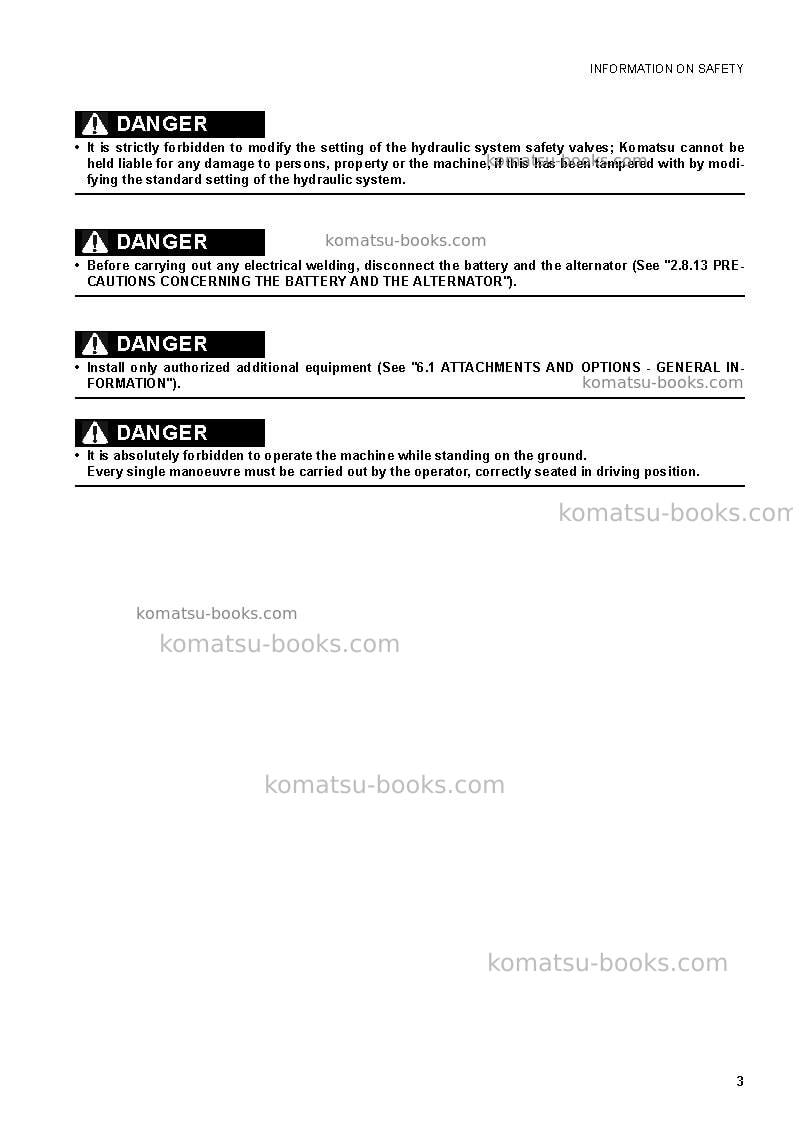 Komatsu pc50mr-2ita Operation manual cover Page 5 Komatsu pc50mr-2ita Operation manual cover Page 5