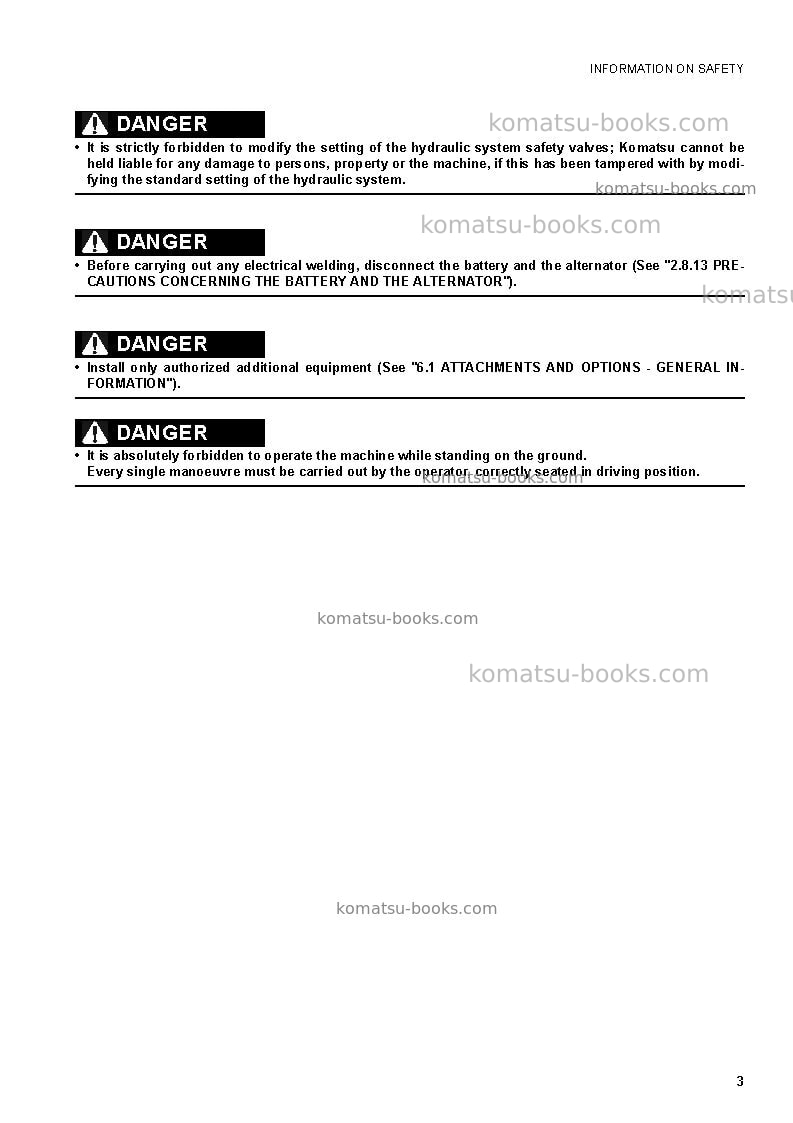 Komatsu pc50mr-2ita Operation manual cover Page 5 Komatsu pc50mr-2ita Operation manual cover Page 5