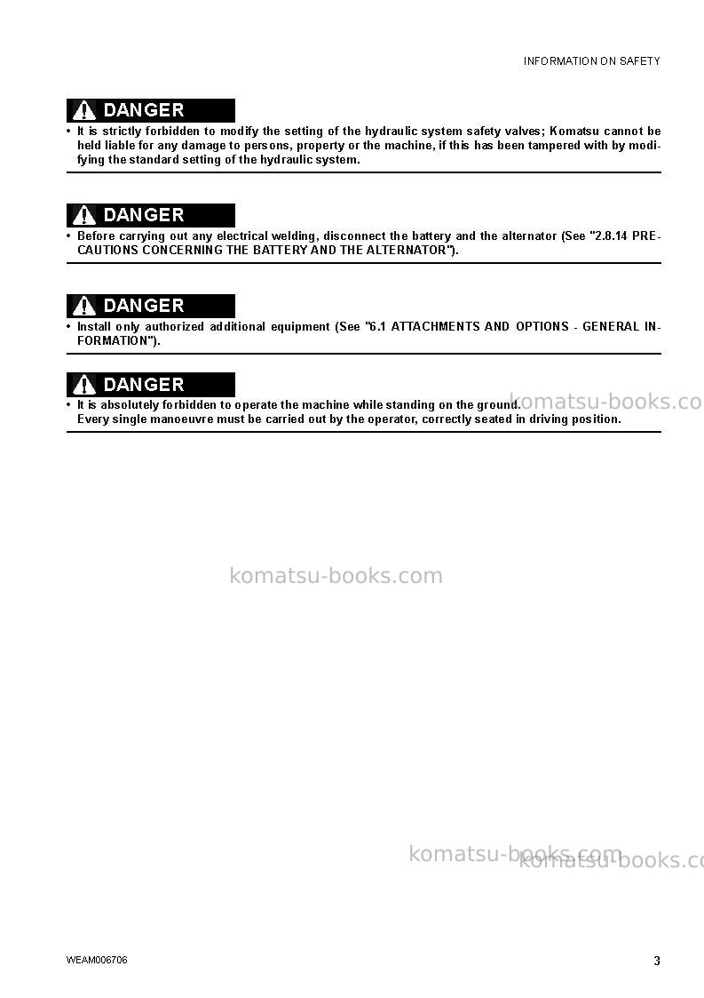 Komatsu pc50mr-2ita Operation manual cover Page 5 Komatsu pc50mr-2ita Operation manual cover Page 5
