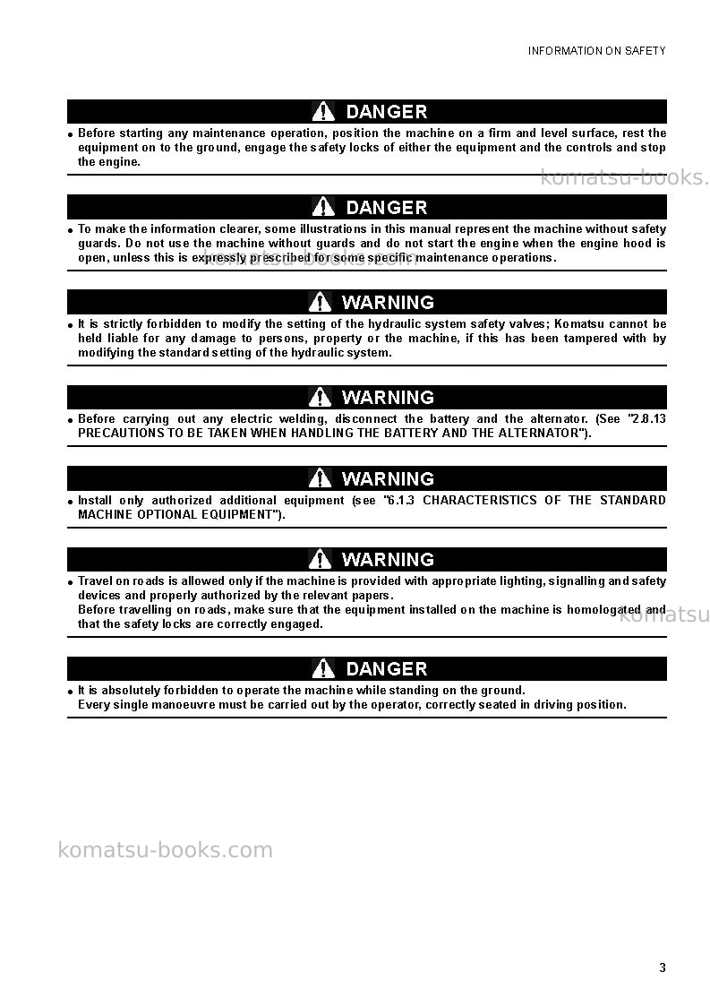 Komatsu ck25-1ita Operation manual cover Page 5 Komatsu ck25-1ita Operation manual cover Page 5
