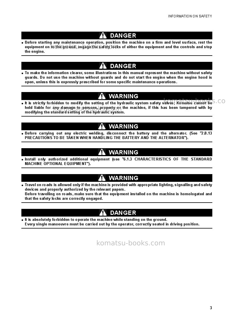 Komatsu ck25-1ita Operation manual cover Page 5