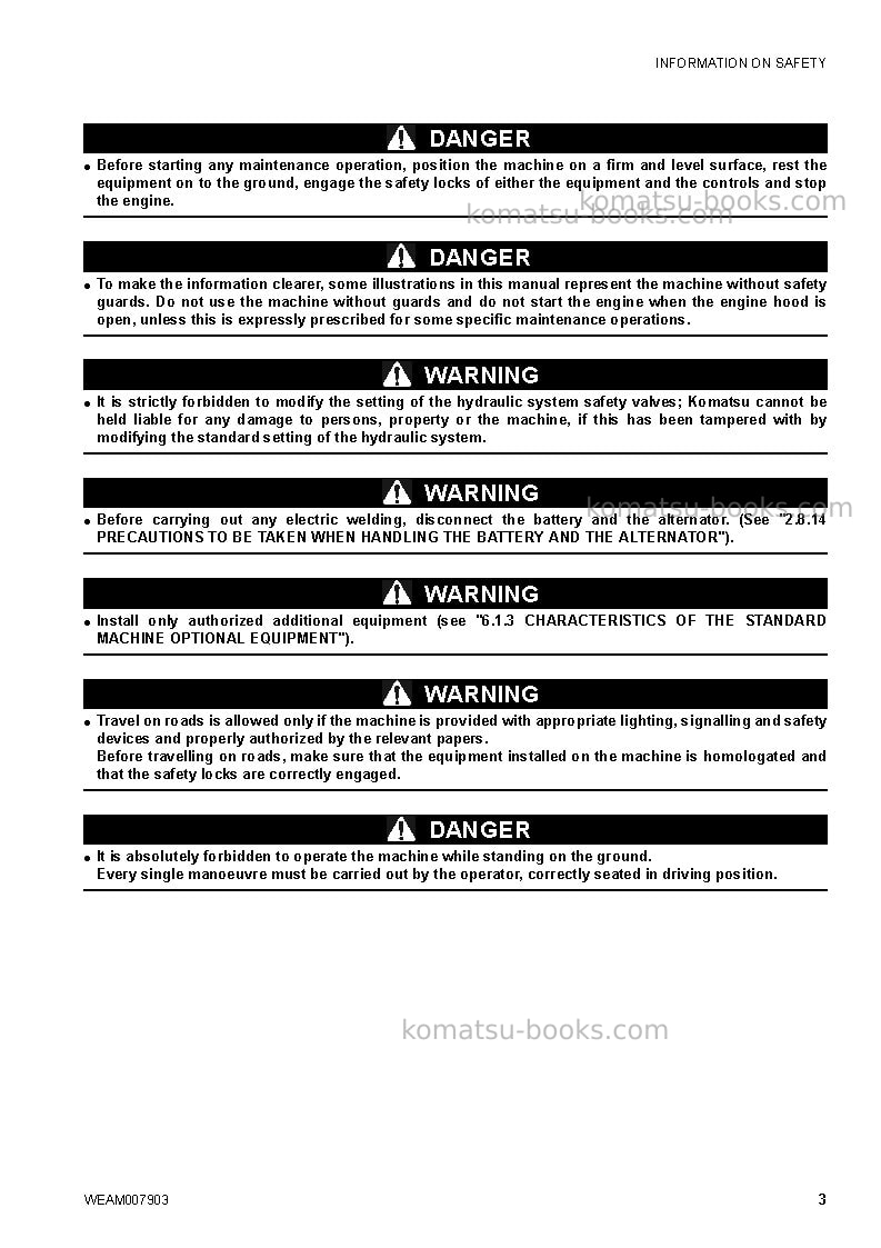 Komatsu ck25-1ita Operation manual cover Page 5 Komatsu ck25-1ita Operation manual cover Page 5