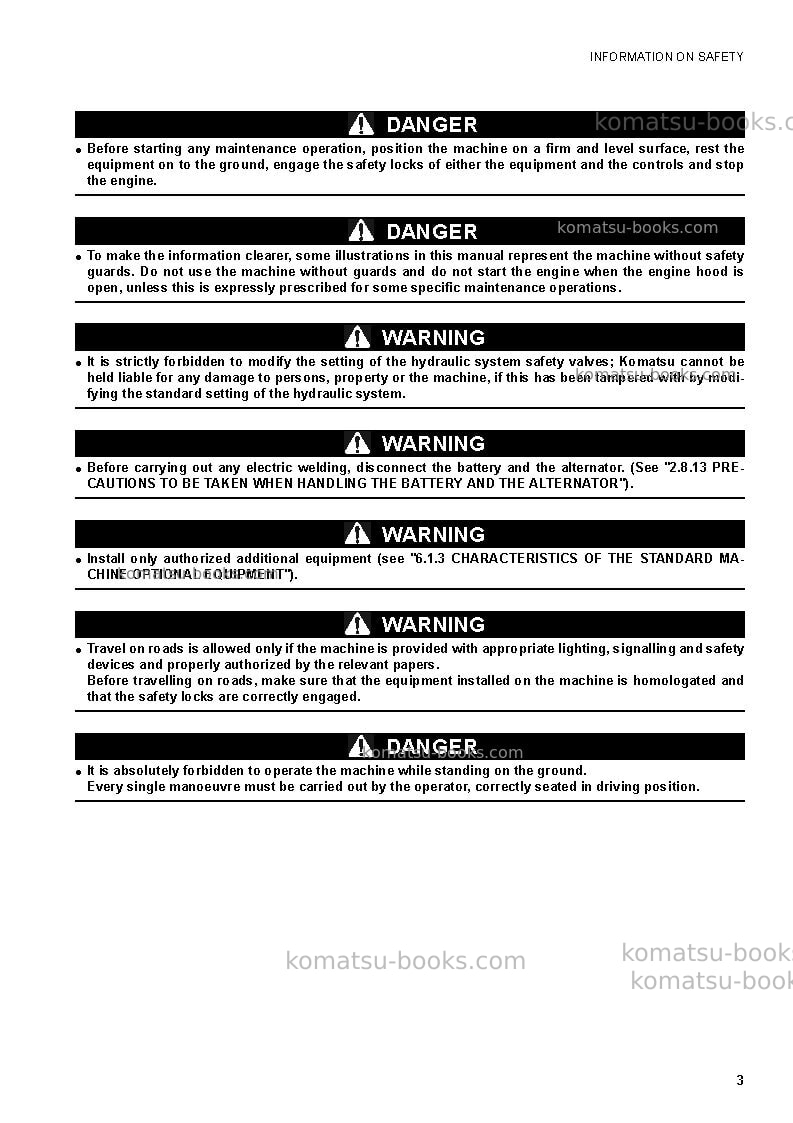 Komatsu ck35-1ita Operation manual cover Page 5
