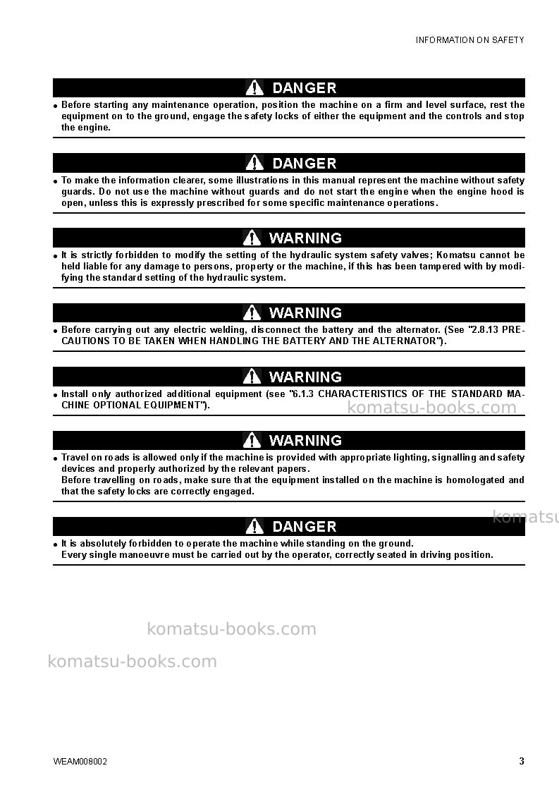 Komatsu ck35-1ita Operation manual cover Page 5 Komatsu ck35-1ita Operation manual cover Page 5