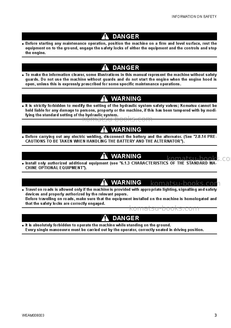 Komatsu ck35-1ita Operation manual cover Page 5 Komatsu ck35-1ita Operation manual cover Page 5