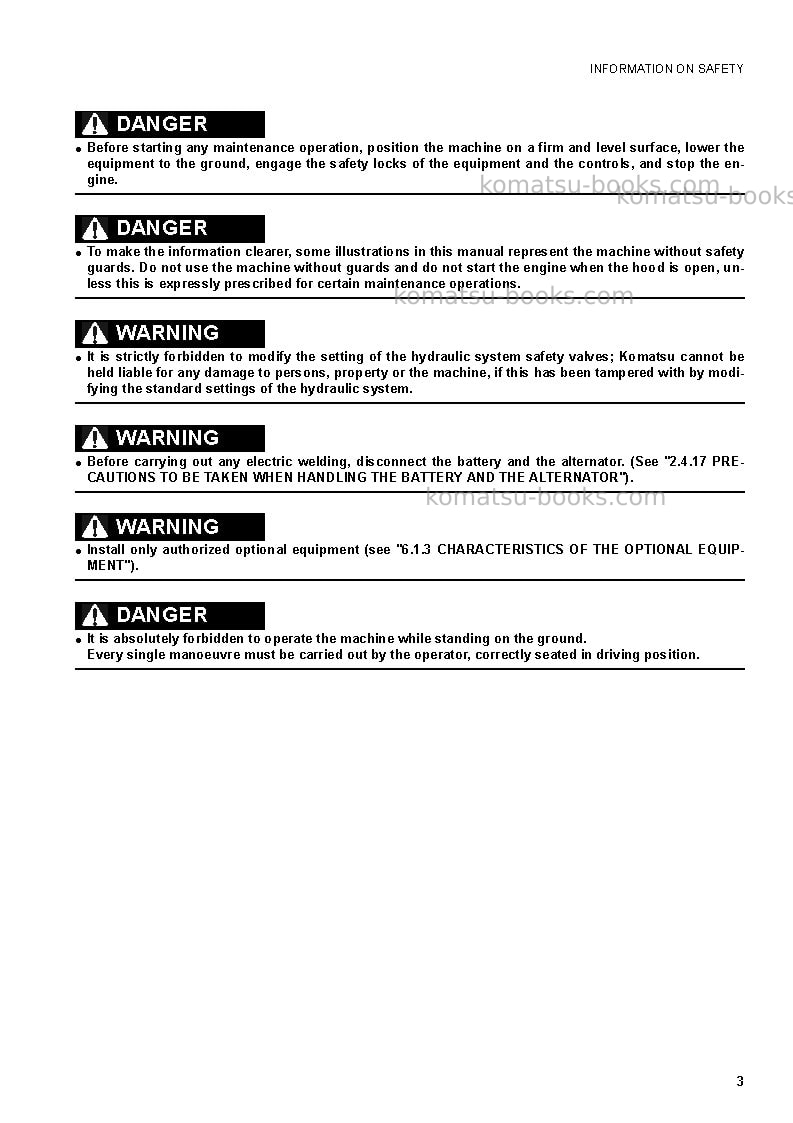 Komatsu pc88mr-6ita Operation manual cover Page 5 Komatsu pc88mr-6ita Operation manual cover Page 5