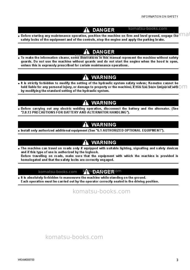 Komatsu wb93r-5ita-tier 3 Operation manual cover Page 5 Komatsu wb93r-5ita-tier 3 Operation manual cover Page 5